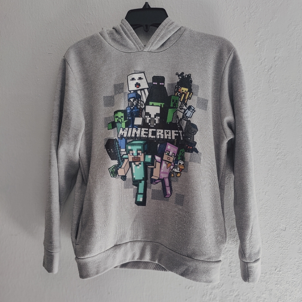 Kids Gray Minecraft Hoodie